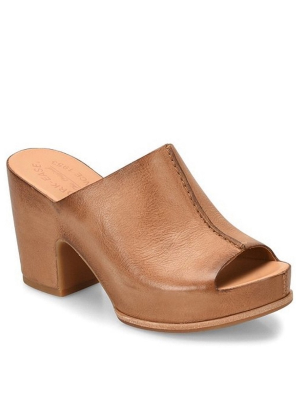 Kork-Ease Santa Ana Platform Mule British Tan Brown Leather Wrap